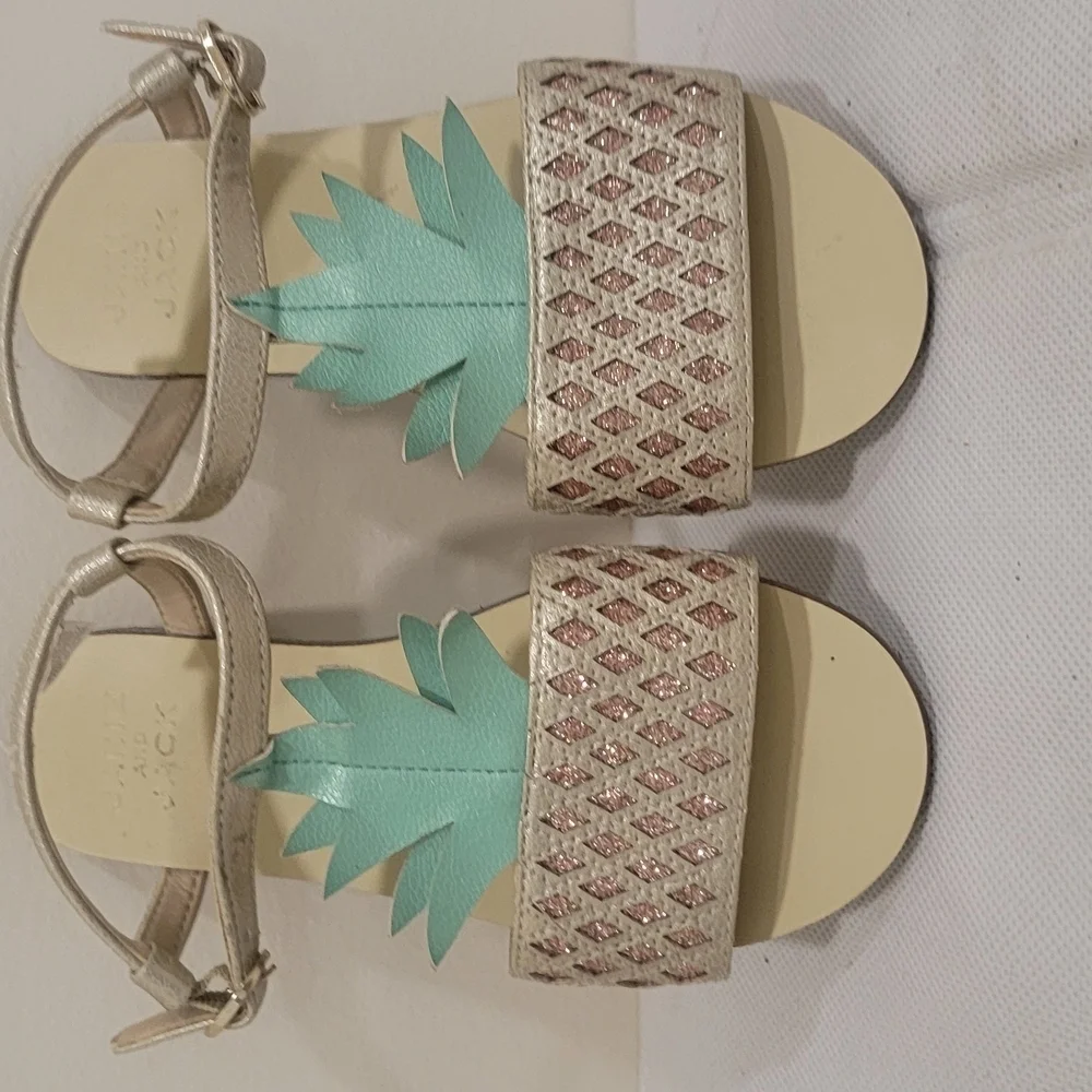 JANIE & JACK TODDLER GIRLS PINEAPPLE SANDALS (sz 11)